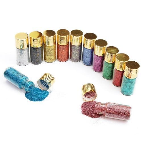 12PC Glitters Decoration Nail Art Powder Dust Bottle