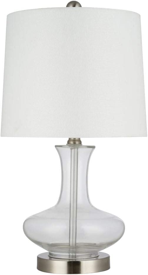 Amazon Brand – Stone & Beam Contemporary Glass Table Lamp with Narrow-Necked Body, LED Bulb Included, 20.25"H, Clear