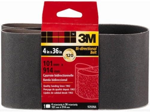 3M Heavy Duty Power Sanding Belts, 4-in by 36-in, Fine, 1-pack (9293NA)