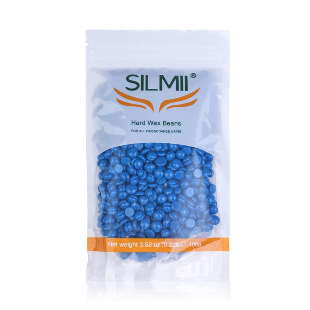SILMII Wax Beads 100g/3.5oz,Hard Wax Beads for Sensitive Skin Painless Coarse Waxing Beads for Bikini Brazilian Underarms Back and Chest (1 Pack/Chamomile)