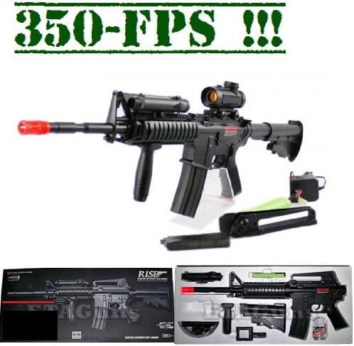 m4 navy commando m-16 full-auto aeg airsoft gun 350-fps airsoft gun(Airsoft Gun)