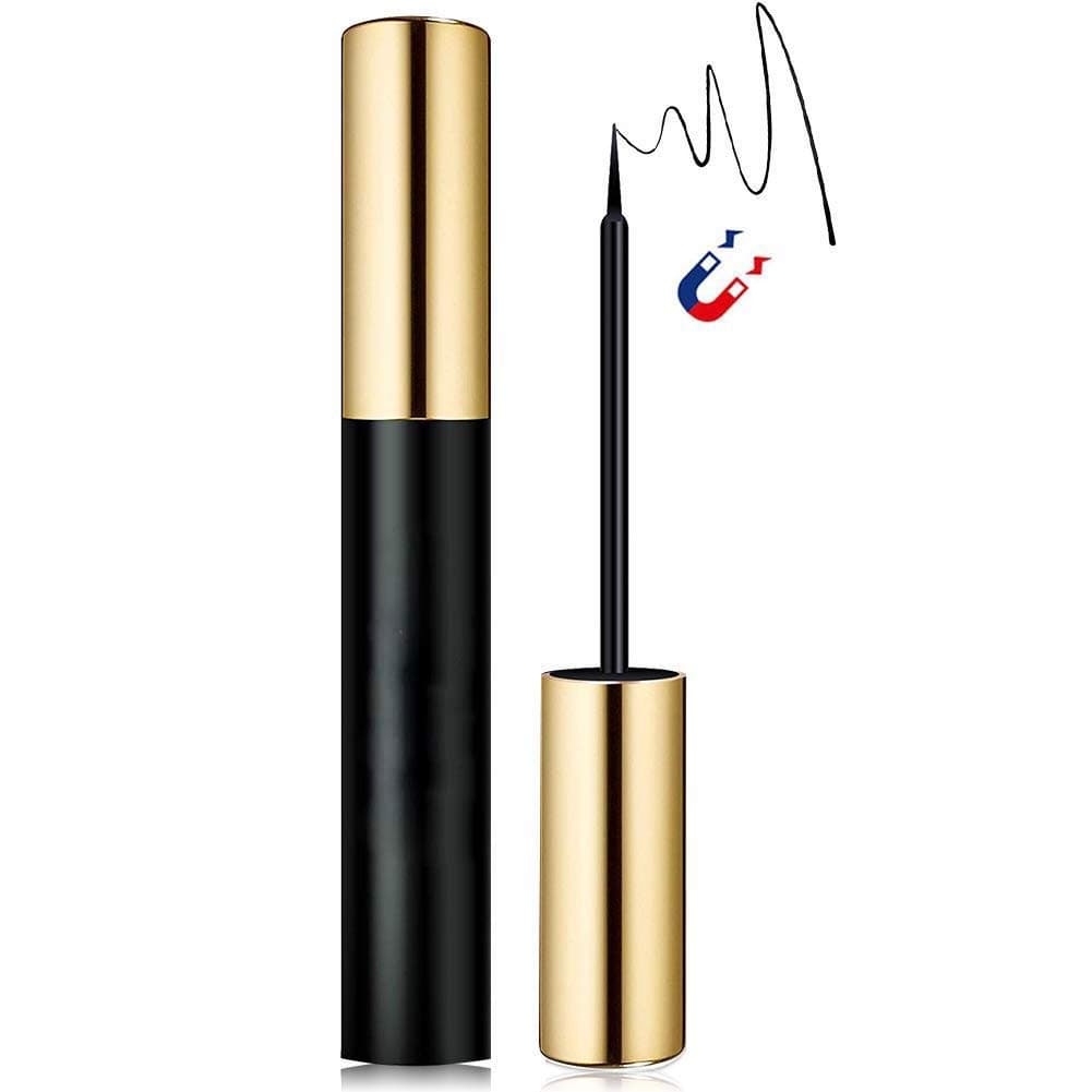 Magnetic Eyeliner and Magnetic Lashes Kit, LIBAO Magnetic Eyeliner for Magnetic Lashes Set With 3 Pairs Reusable Lashes (Gold)