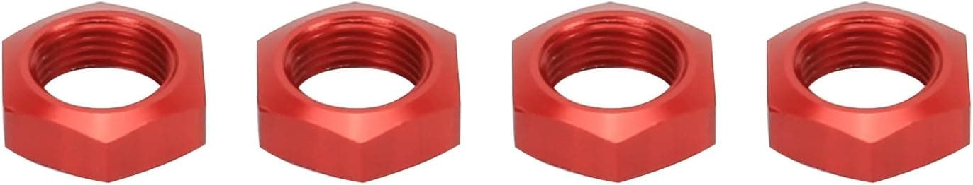 RCAWD Wheel Nuts Serrated for 1/6 Losi Super Baja Rey Upgrades & Losi Super Rock Rey Parts, Aluminum Hopups for #LOS252078 Red