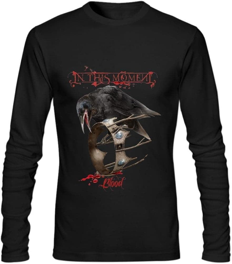 Qmine Men's Long Sleeve Blood In This Moment Cotton T Shirts