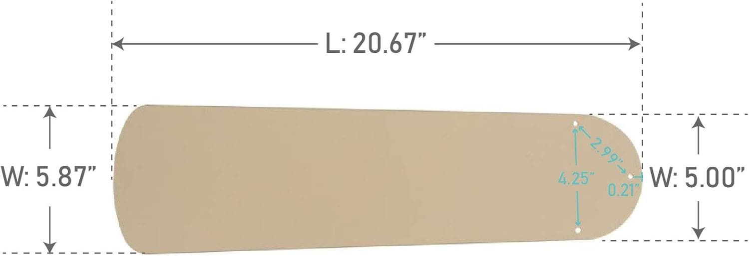 Craftmade B552P-BN Plus Series Fan Blades Replacement 52-Inch, Brushed Nickel, Set of 5