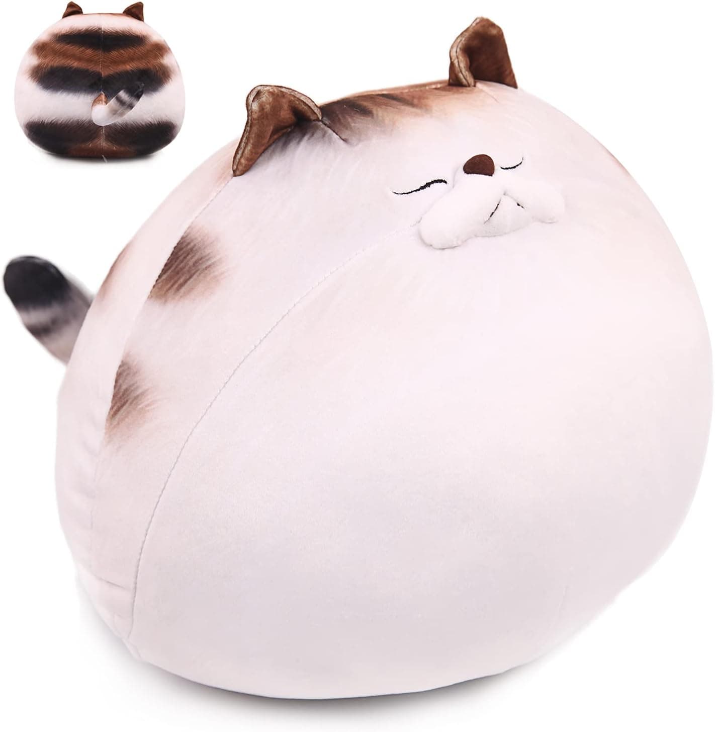 ARELUX 21.7" Chubby Cat Plush Pillow, Cute Fat Kitty Stuffed Animal Soft Kitten Adorable Hugging Pillow Anime Squishy Plushies, Kawaii Funny Toy Birthday Xmas Gift for Kids Toddler Adults Boys Girls