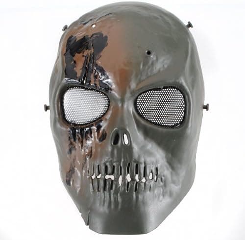 Green Skull Skeleton Mask Paintball Full Face Airsoft Army Game Protect