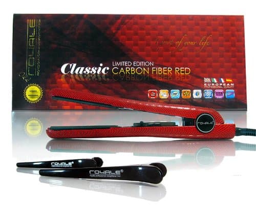 Royale Classic Carbon Fiber Red Flat Iron Straightener