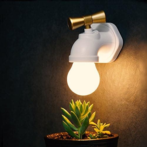 Night Lights ,Voice-Activated Induction LED Bedside lamp,Creative LED Faucet Night Light,Wall Lamp,USB Charging Voice Controlled Induction Bedside Lamp for Indoor Corridor (White)