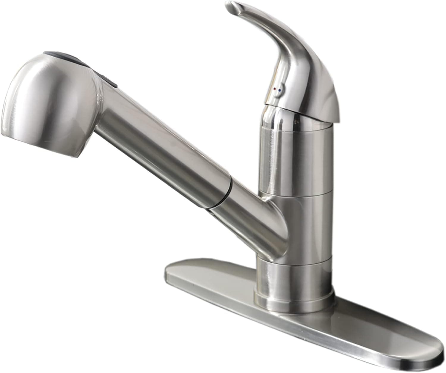 Ufaucet Modern Best Commercial Cen Brushed Nickel Stainless Steel Single Lever Single Handle Pull Out Sprayer Prep Kitchen Sink Faucets,Brushed Nickel Finished Grifo De Cocina