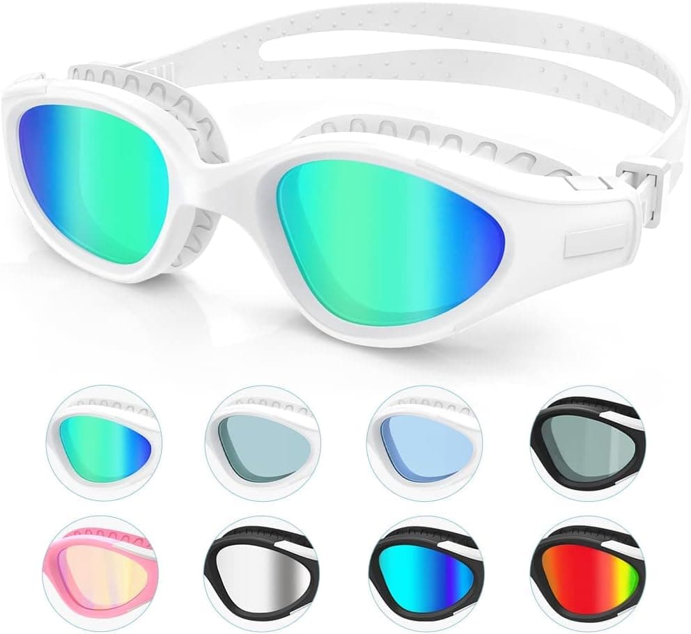 findway Swim Goggles, Polarized Swimming Goggles for Men Women Adult Youth,Anti-fog UV Protection No Leaking Wide Vision
