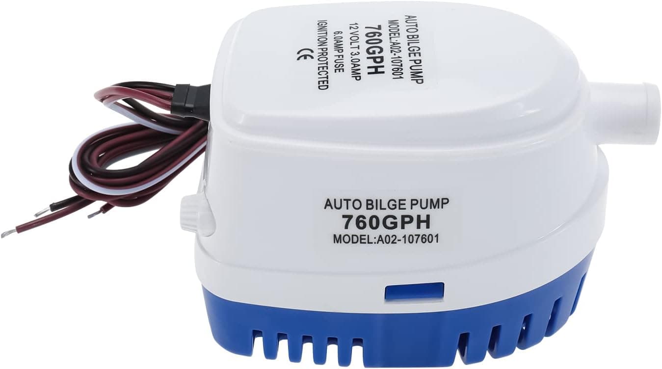 Mono-gatari Automatic Submersible Boat Bilge Pump Auto Bilge Pumps for Boats with Float Switch 12V 760GPH 3/4 inch (19mm) Outlet Dia