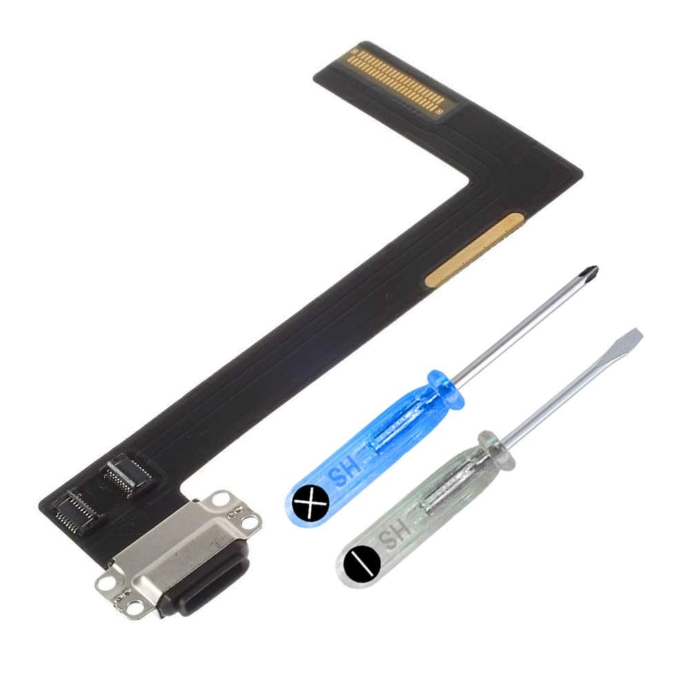 MMOBIEL Dock Connector Compatible with iPad Air 2 2014 - Charging Port Flex Cable - Headphone Port/Microphone/Antenna Replacement - Incl. Screwdrivers - Black
