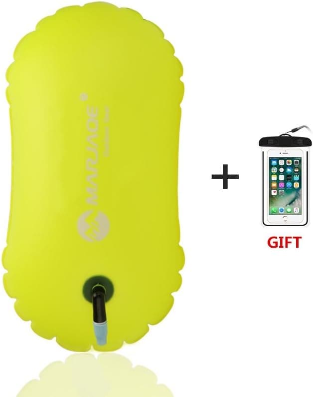 Jansite Swim Buoy with Waterproof Phone Case, Open Water Inflatable Swim Bubble Float for Swimmers, Triathletes, Snorkelers, and Safe Swim