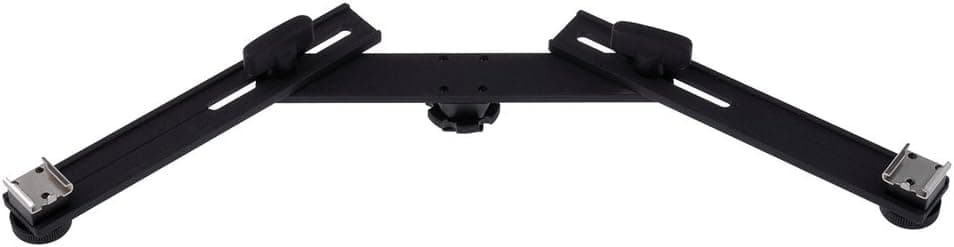 Neewer® 10-inch Dual Mount Bracket Arm with 2 Cold Shoe Solid Steel for Off Camera Video Light Flash, CN-160