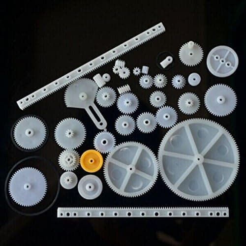 Bestol 34 Kinds of Rack and Pinion Gear Bag Toy Model Pulley Plastic Worm Gear Reducer