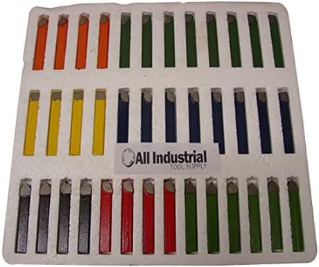 38 Piece 3/8" Premium C6 Carbide Tipped Lathe Tool BIT Set BRAZED Single Point