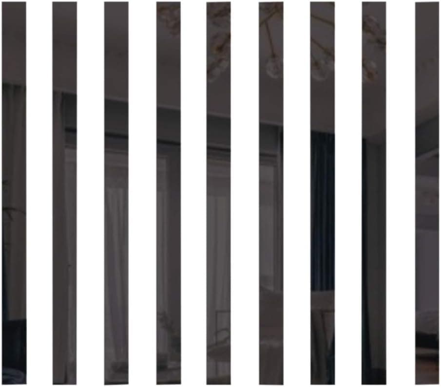 Hankyky 10Pcs/Set Striped Design Mirror Wall Stickers Self Adhesive Wall Line Border Decals Removable Acrylic Mirror Sheets Wall Decals for Home Art Room Bedroom Background Decoration