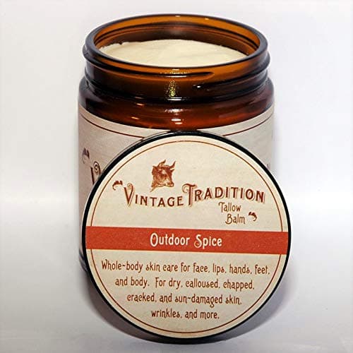 Vintage Tradition Outdoor Spice Tallow Balm, 100% Grass-Fed, 9 Fl Oz"The Whole Food of Skin Care"