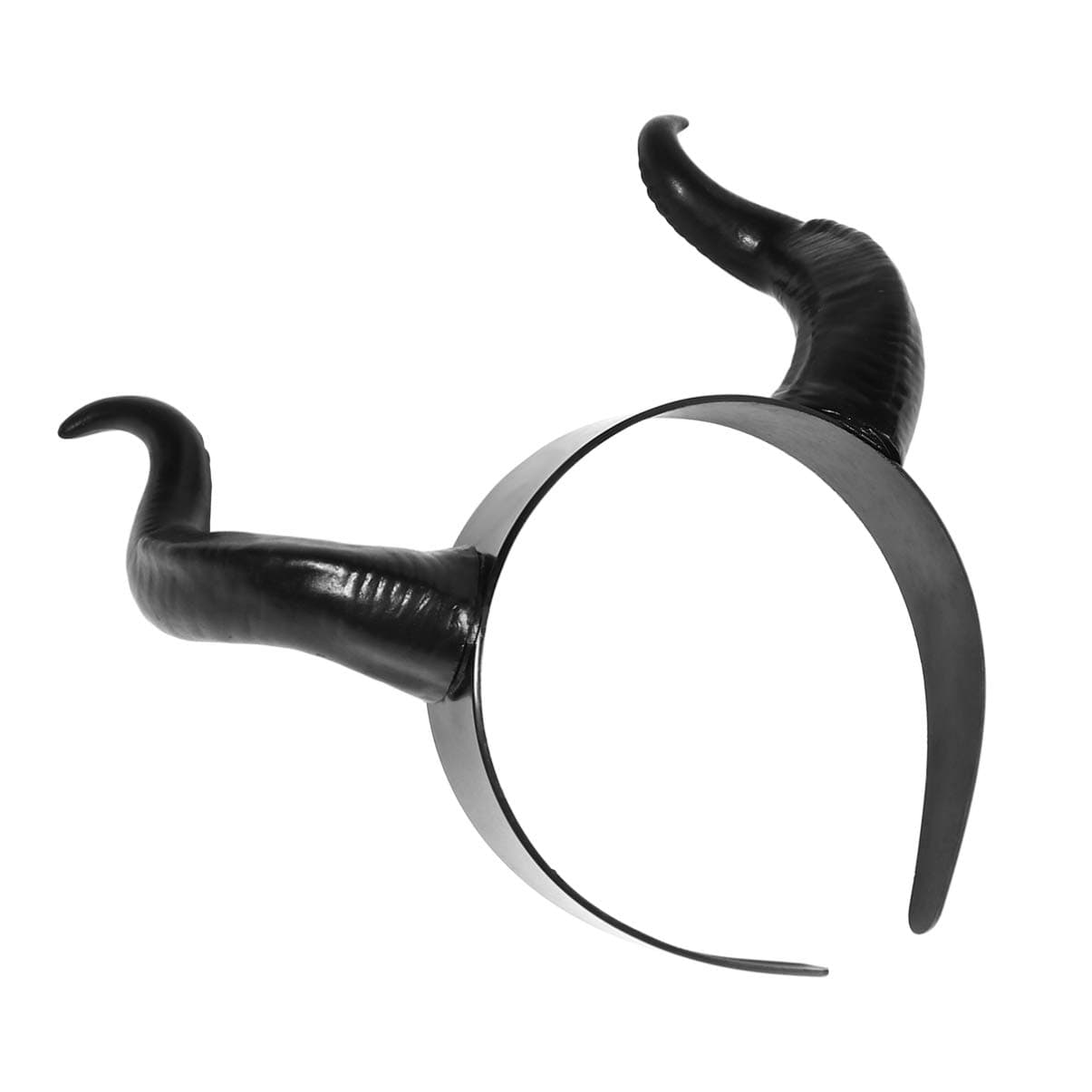 Minkissy Gothic Ox Horn Hoop Black Party Horns Headpiece Halloween Cosplay Party Headband Costume Hair Accessory