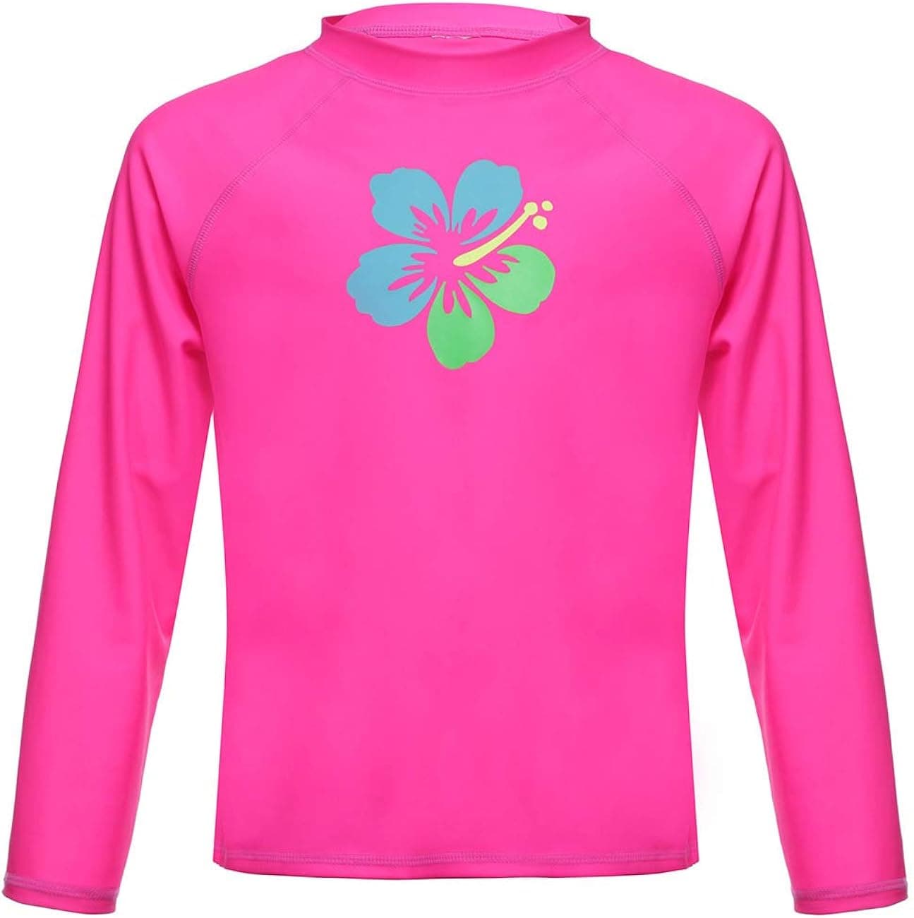 Dayu Girls' Flower Long Sleeve Rashguard