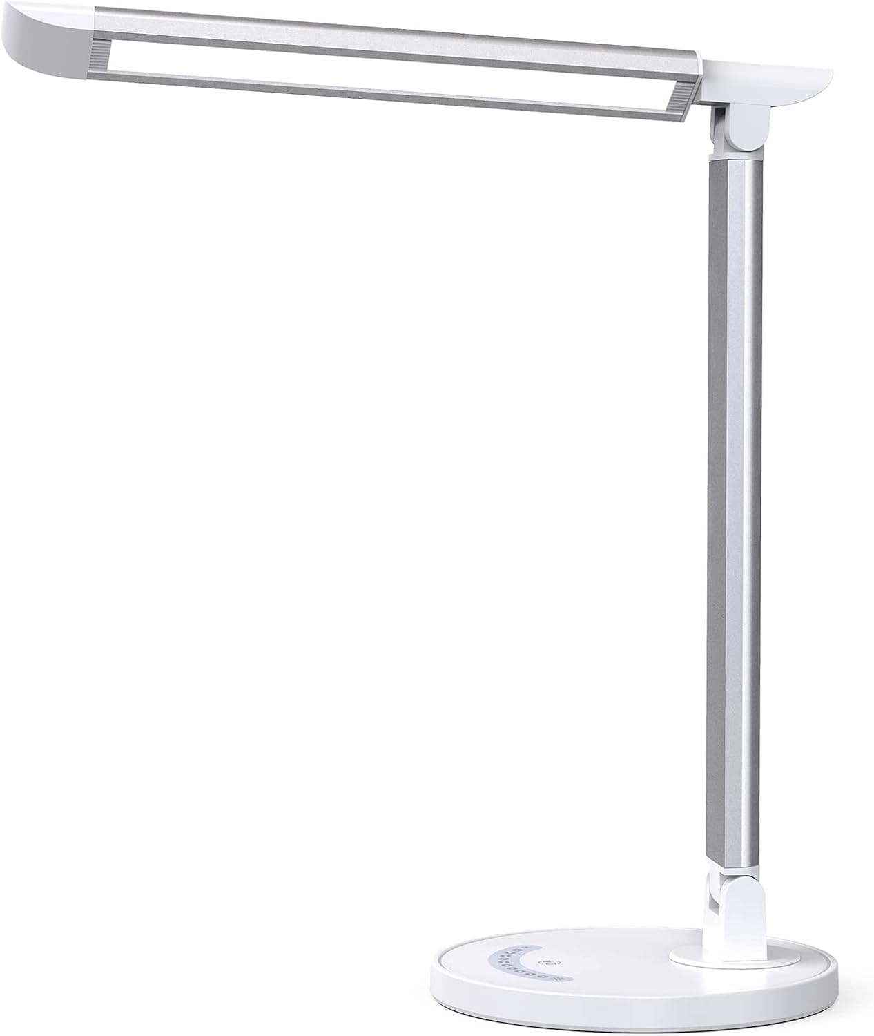 soysout LED Desk Lamp, Eye-Caring Table Lamp with USB Charging Port, 5 Lighting Modes with 7 Brightness Levels, Touch Control, 12W (White)