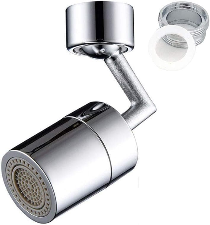 VNASNST Kitchen Shower Faucet Water-Saving Splash-Proof Head 720-Degree Rotating Dual-Outlet Water Leak-Proof Sink Aerator, Can Rinse The Mouth and Wash The Eyes (A) (C)