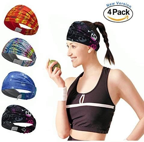 Sports Headband Elastic Sweatband Yoga Hairband Moisture Wicking for Running Cylcing Yoga Fitness Gym