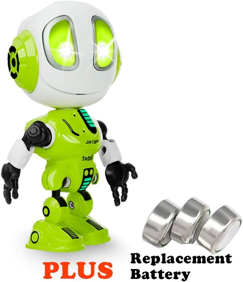 Talking Robots for Kids 3,4,5,6, 2019 Christmas Stocking Stuffers for Kids, Mini Robot Toys That Repeats What You Say with Colorful Flashing Lights, 2-Pair Batteries