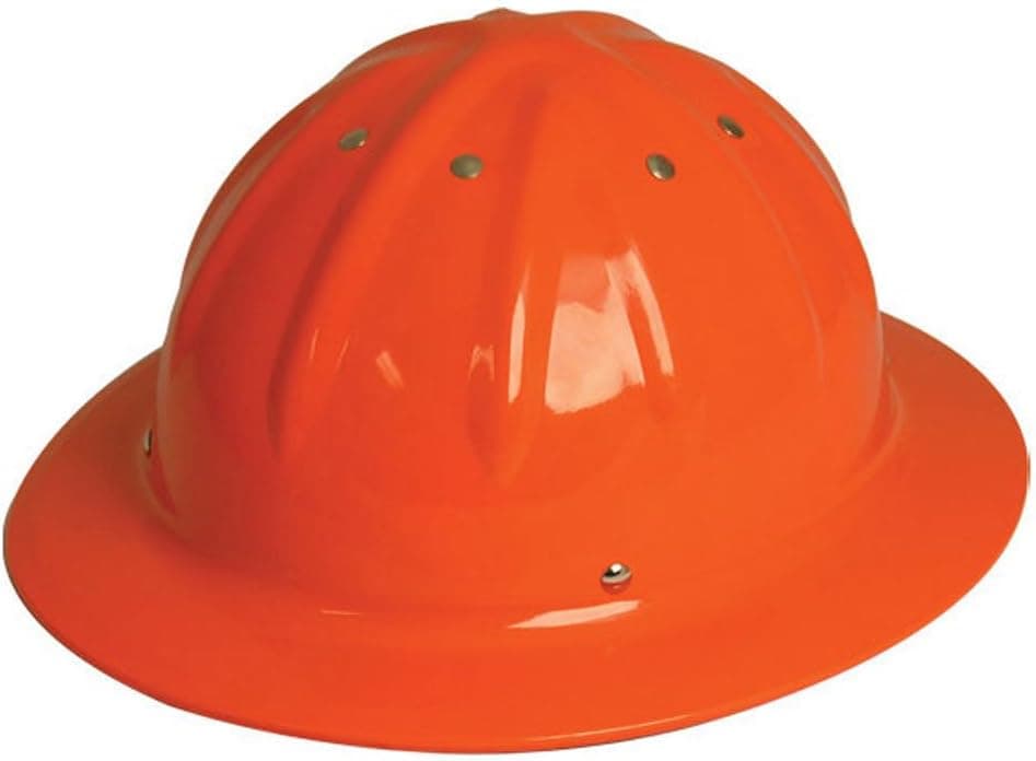 WoodlandPRO Full Brim Aluminum Hard Hat - Hi-Viz Orange