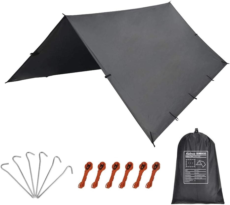 KALINCO 10X10FT/10X15FT,Tent Tarp,Picnic Mat Camping Tarp Tent Hammock Tarp, pu Waterproof Camping tarp Tent Rain Fly Picnic Mat Survival Shelter Sunshade