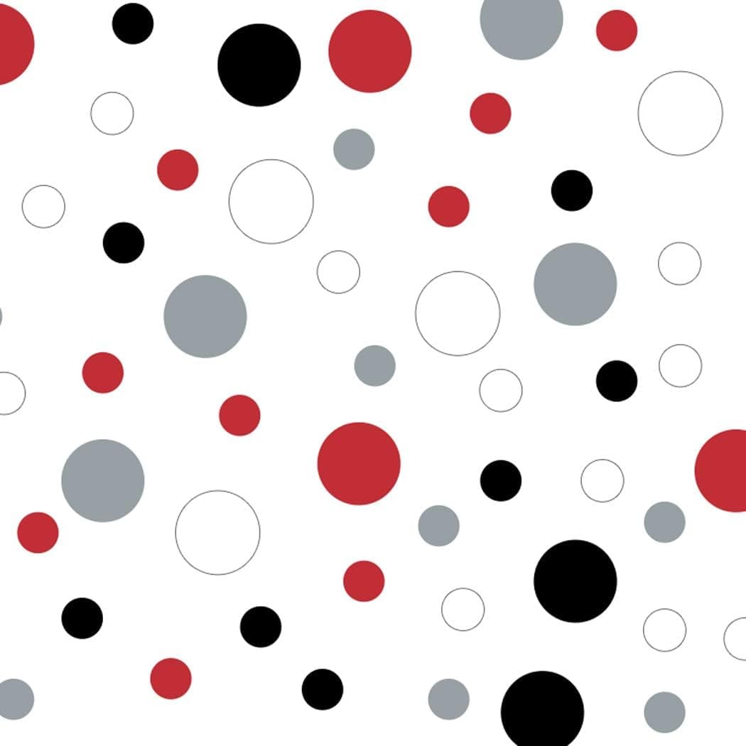 Red/Black/Silver/White Vinyl Wall Stickers - 2 & 4 inch Circles (300 Decals)