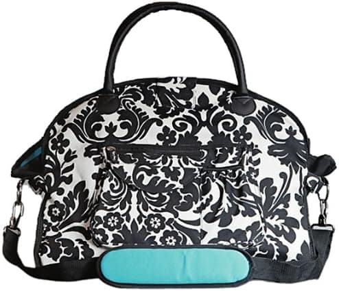Sassy Caddy Women's Classy Fitness Tote Bag, Turquoise/Black/White