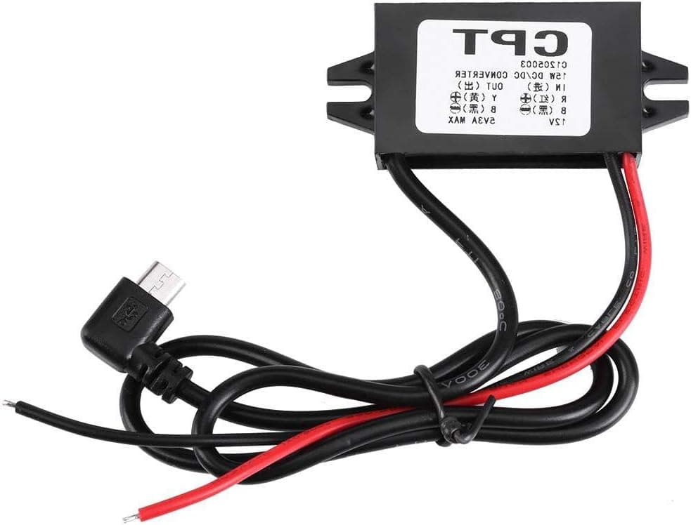 Dc to Dc 12V to 5V 3A Power Converter Micro USB Adapter Waterproof Voltage Step Down Connector Regulator Power Supply Module Buck Converter