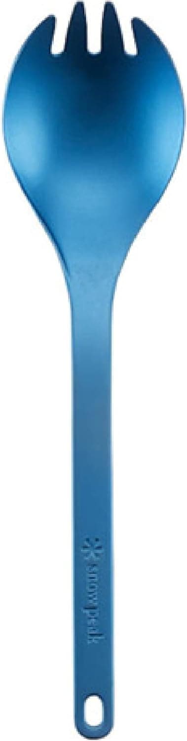Snow Peak Titanium Spork - Durable, Versatile, Lightweight Eating Utensil - 0.6 oz - Anodized Blue