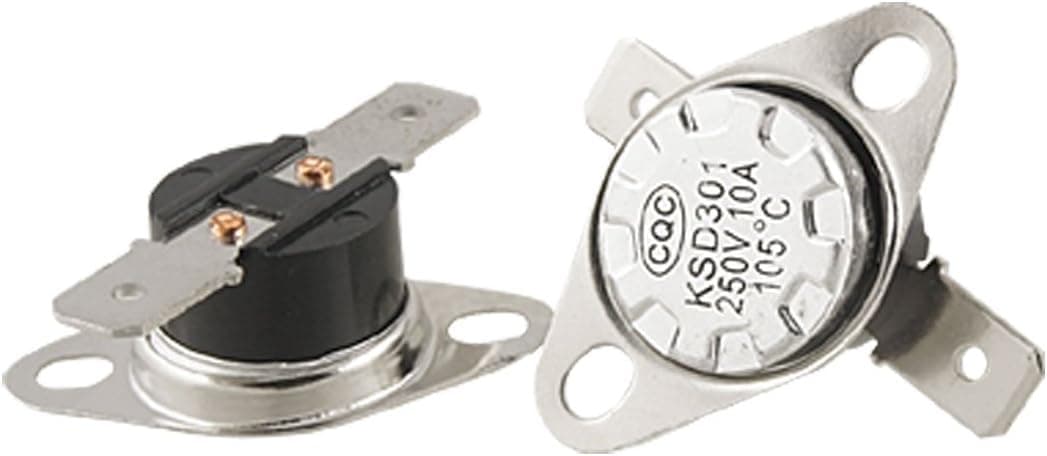 uxcell 5 x KSD301 NC Thermostat Temperature Control Switch 105C 250V 10A
