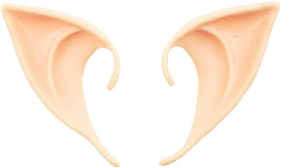 JSDOIN 1 Pair Cosplay Masks Soft Fairy Pixie Elf Ears Accessories Halloween Party Pointed Prosthetic Tips Ear (Medium Style)