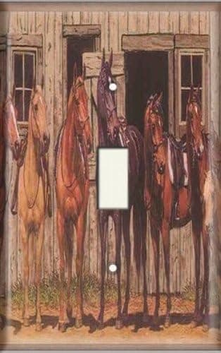 SnazzySwitch Horse Gathering Decorative Light Switch Cover - Single Toggle Wall Plate