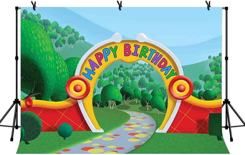 LYLYCTY 7x5ft Birthday Backdrop Great Clubhouse Hunt Theme Baby Shower Photo Booth Studio Props Cartoon Photography Background for Birthday Party Banner LYZY1209
