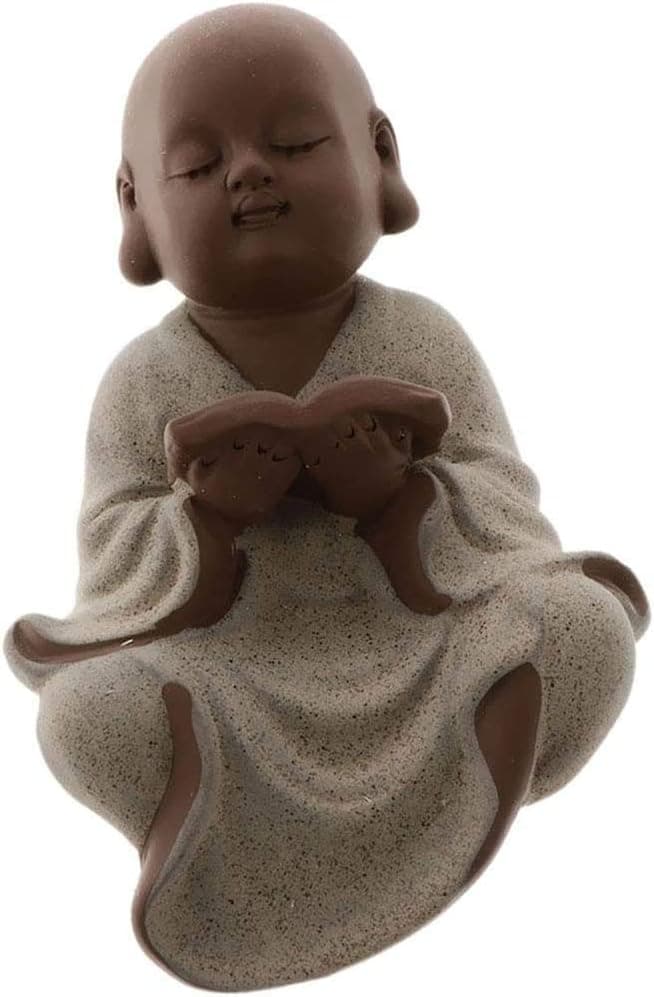 Little Monk Figurine Buddha Statue Miniature Monk Statue Lucky Baby Buddha Cake Topper Desk Car Ornament - Book