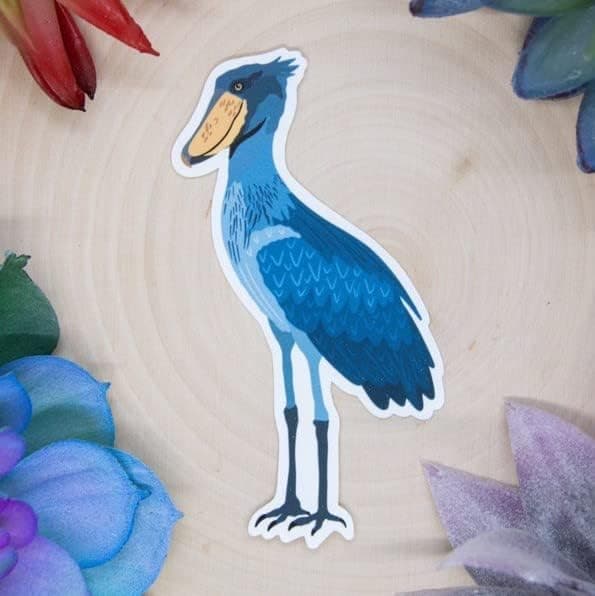 Shoebill Stork Sticker, Bird Vinyl Sticker | Sticker for Water Bottle Laptop Scrapbook Glasses | Decals Sticker Waterproof