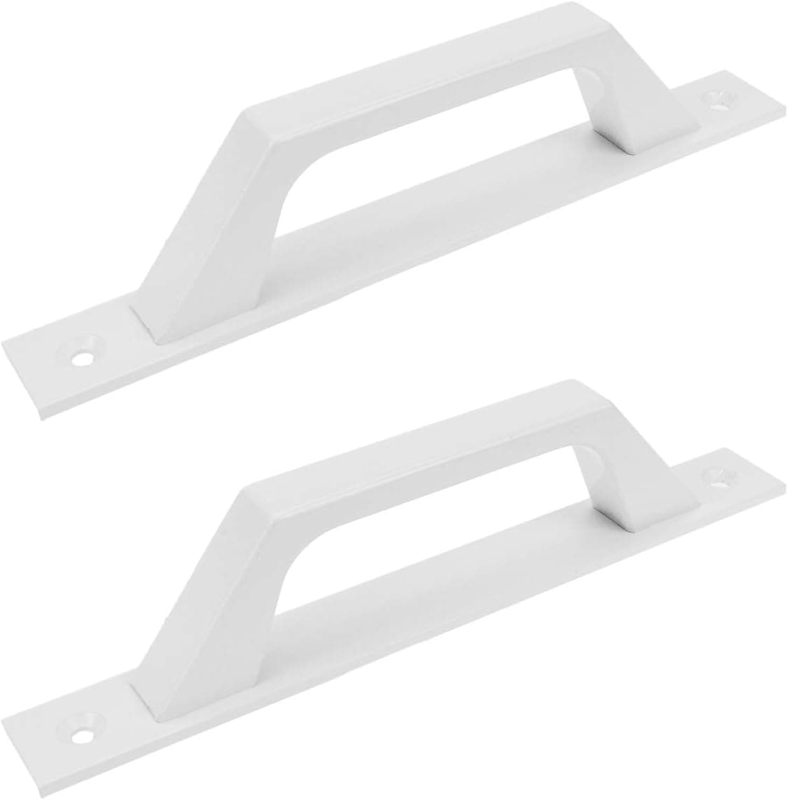 Geesatis 2 Pcs Gate Door Handles Wooden Door Handles Pulls Furniture Cabinet Gate Shed Handles Pulls Hardware, with Mounting Screws, White, Hole Distance 6.9 inch / 175 mm