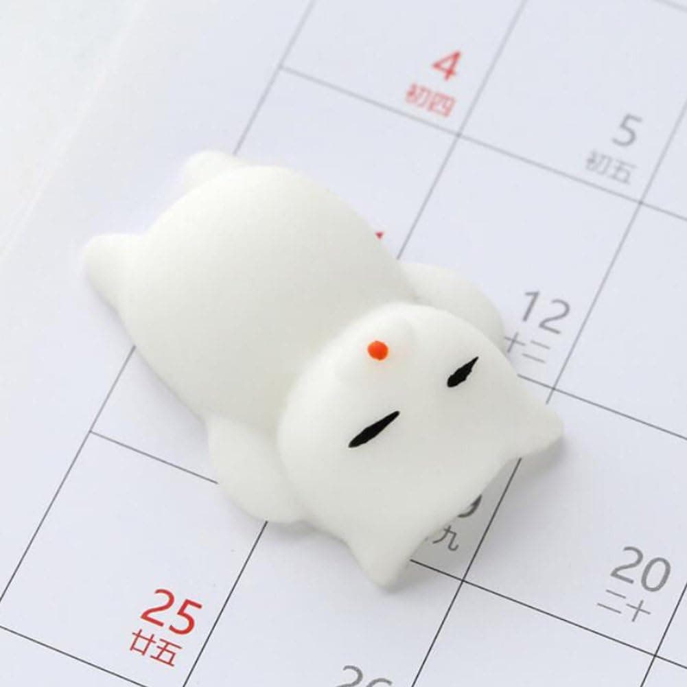 XuBa Stress Relief and Fun Play Toy for Kids and Adults Soft Squishy Pets Cute Lovely Chubby Animal Toys White cat