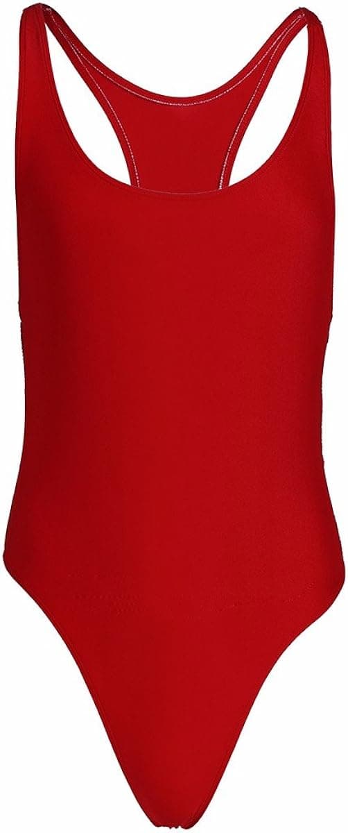 FEESHOW Men's Racer Back Bodysuit Stretch Swimsuit Leotard Thongs Singlet