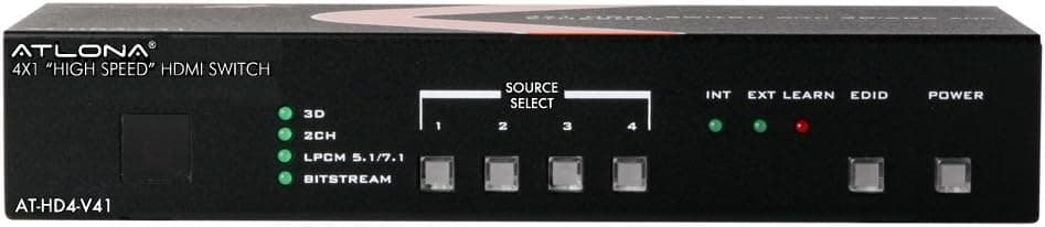 Atlona Technologies AT-HD4-V41 4X1 HDMI Switch with 3D, Arc and Ethernet