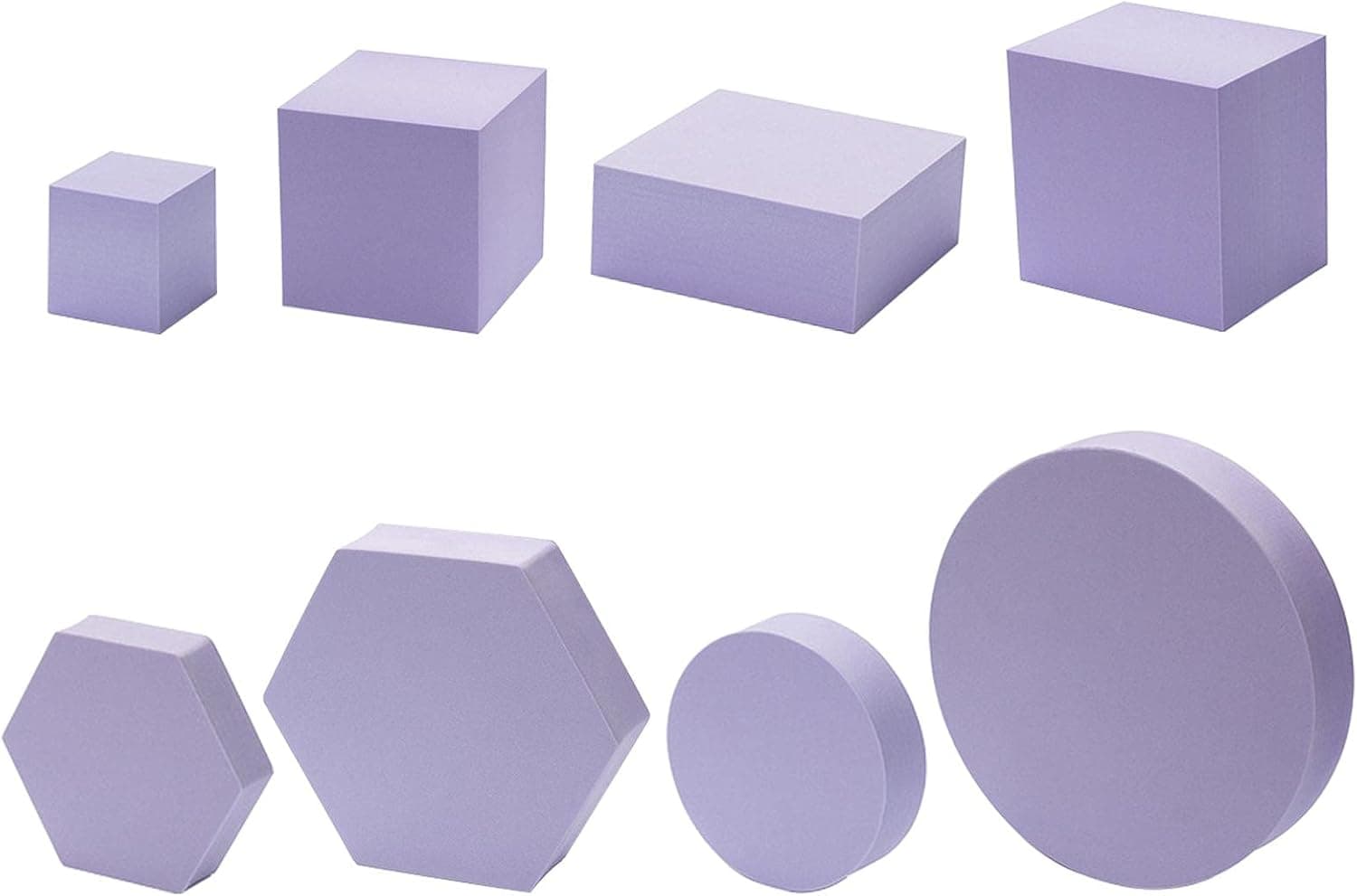UXELY 8pcs Photography Background Geometric Cube Props, Photography Props, Foam Geometry 3D Shapes Photo Props for Cosmetics, Makeup Tools, Lipstick, Jewelry, Accessories Modeling(Purple)