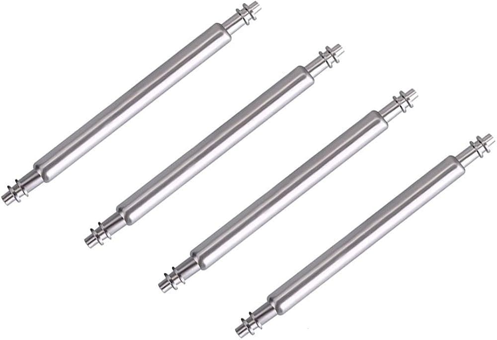 RECHERE 4PCS Double Flange Shoulder Spring Bar Stainless Steel Watch Pins Diameter 1.5mm