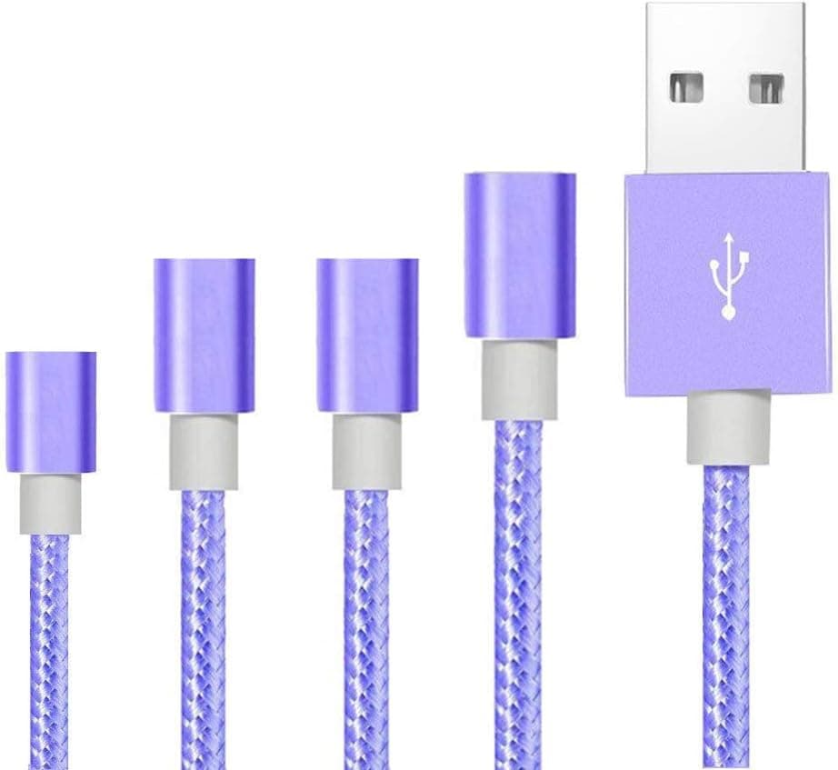 Kesown Phone Charger Cable 4Pack Nylon Braided Cord Compatible Phone XS X 8 8Plus 7Plus 7 6Plus 6s -Violet/Purple(3/6/6/10FT)
