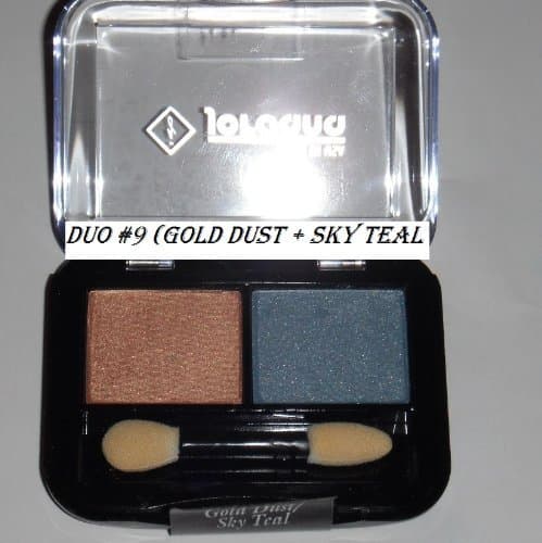 Jordana Eye Shadow DUO Full Size 2 Color Palatte Pick Color (#09 Gold Dust & Sky Teal)