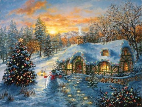SunsOut Puzzles Mini Christmas Cottage